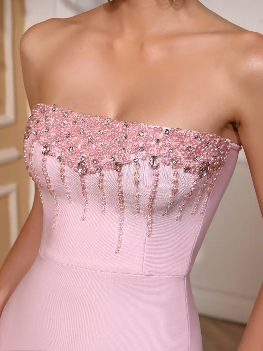 Elegant Patchwork Diamonds Long Dress