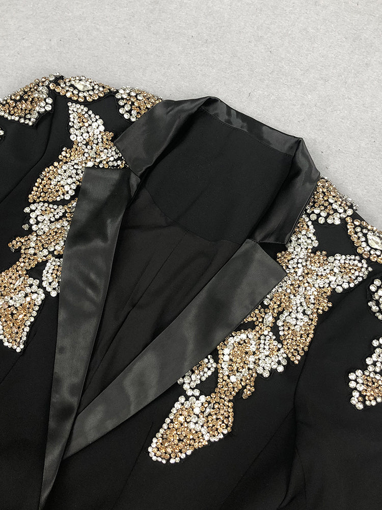 V-neck Patchwork Diamonds Two Piece Set