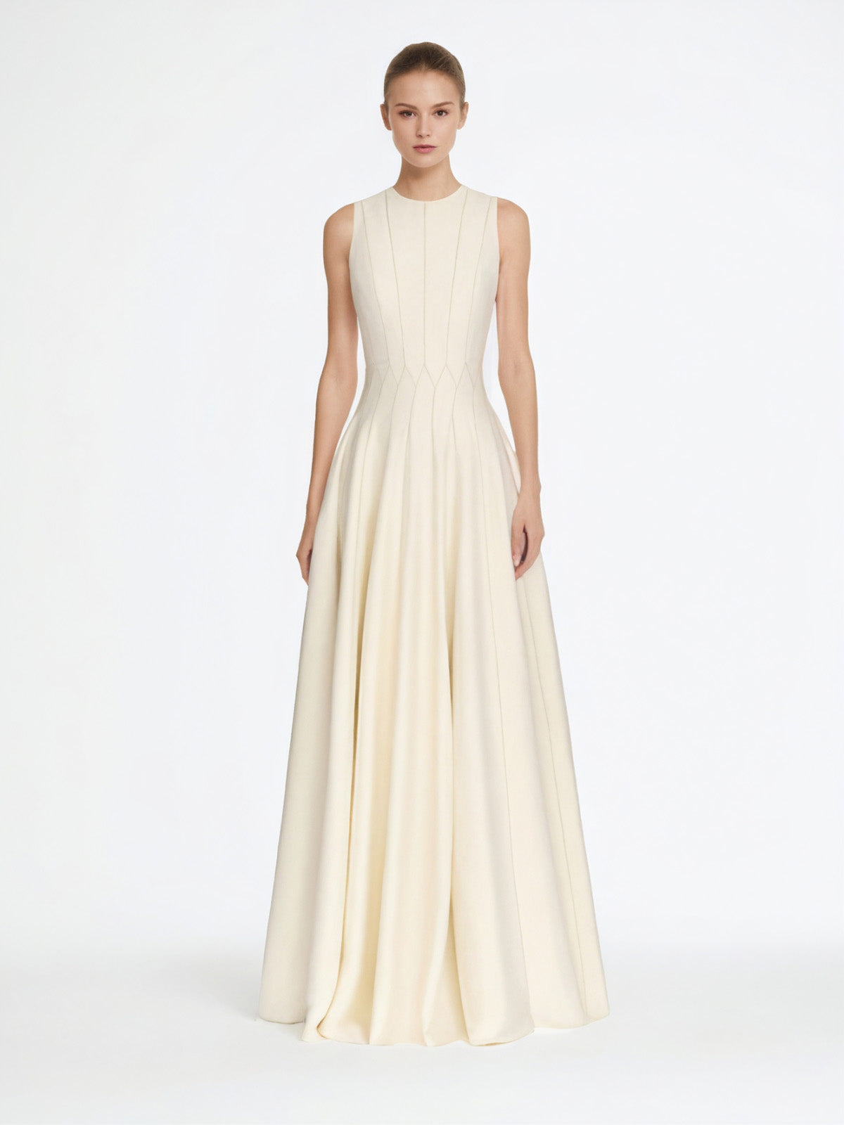 Elegant Minimalist Pleated Sleeveless Maxi Dress