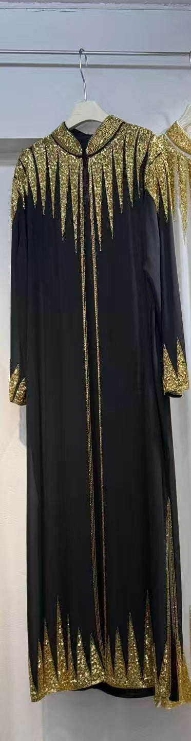 Solid Patchwork Diamonds Long Dress