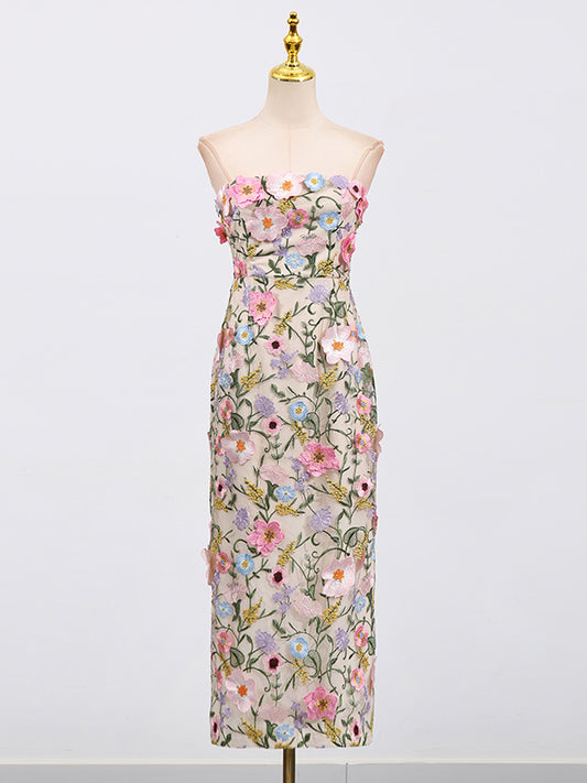 Casual Patchwork Flower Long Dress