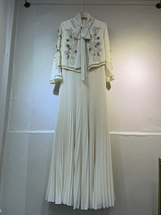 Temperament Patchwork Pearls Two Piece Set