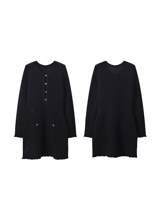 Elegant Hollow Out Weave Short Dress