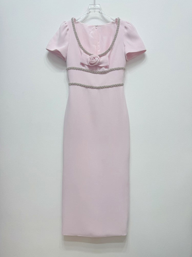 Elegant Solid Patchwork Long Dress