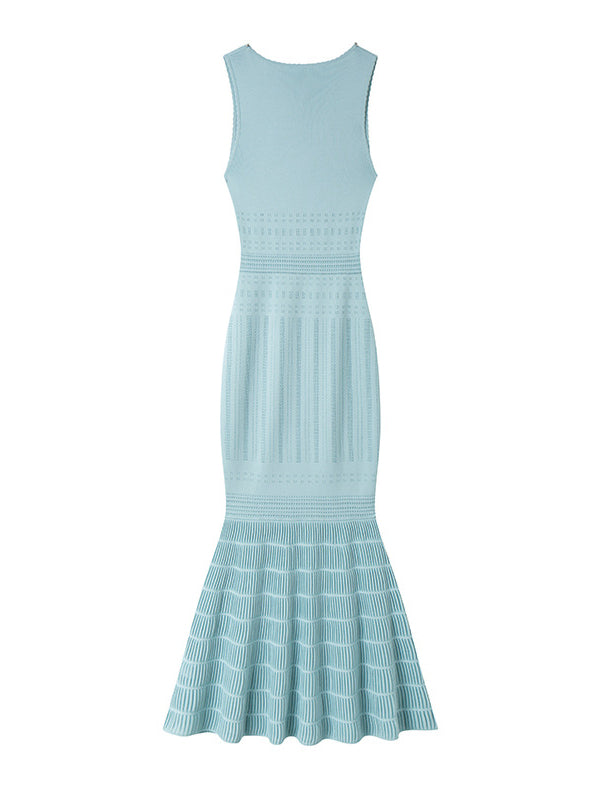 Sleeveless V-neck Patchwork Long Dress
