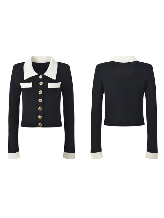 Elegant Lapel Hit Color Jacket