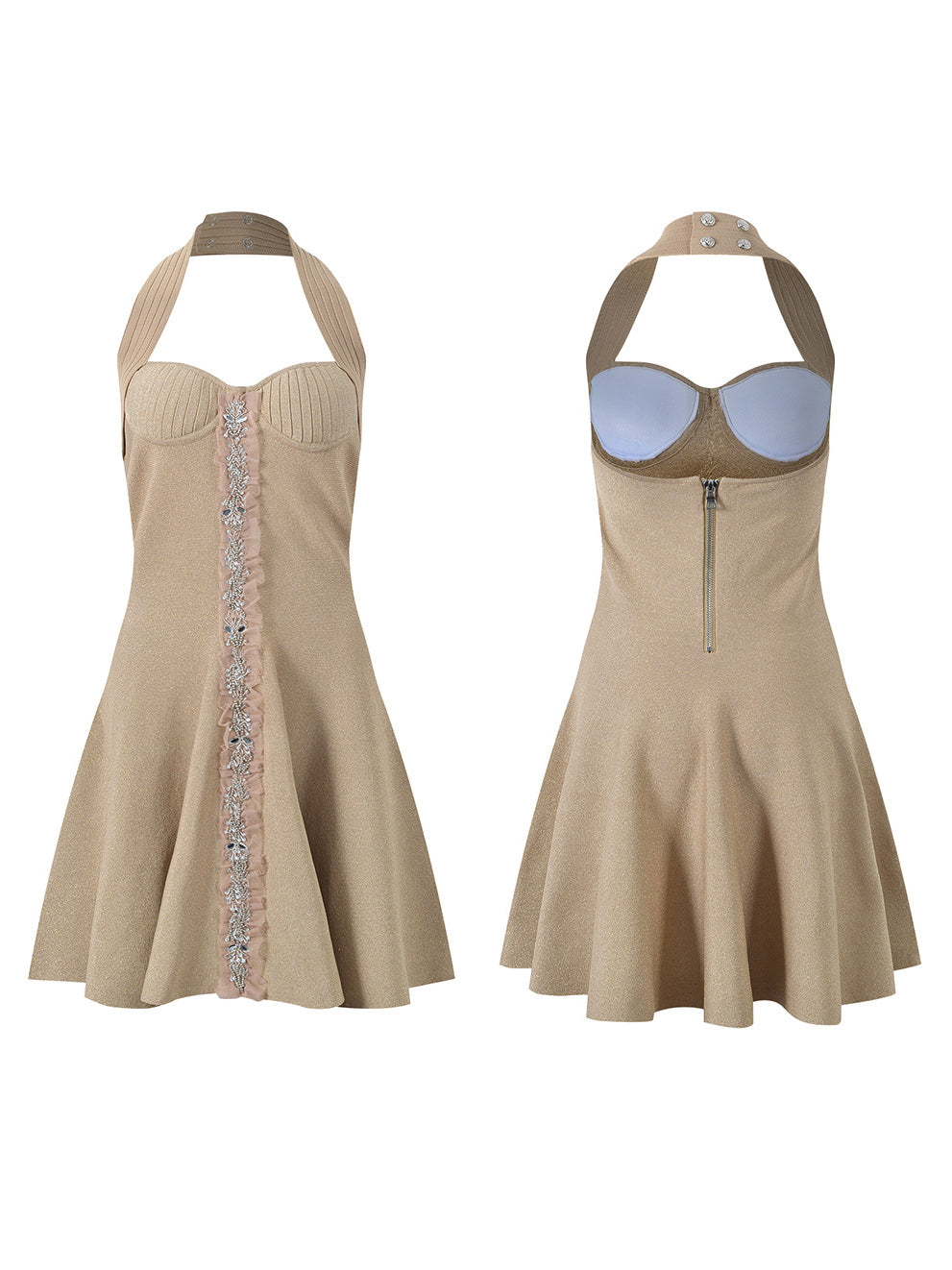 Knit Patchwork Diamonds Short Dress