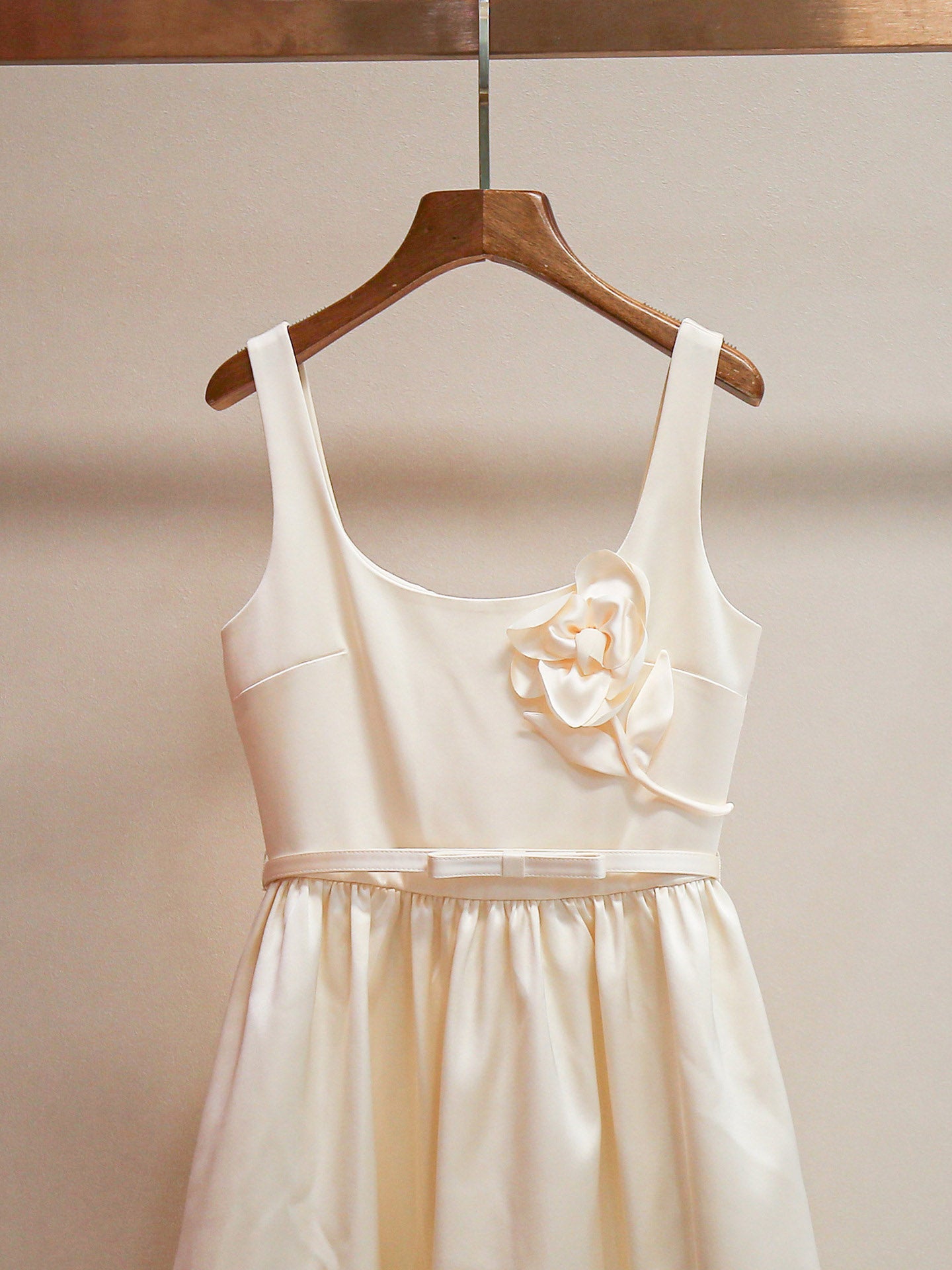 Solid Patchwork Flower Midi Dress