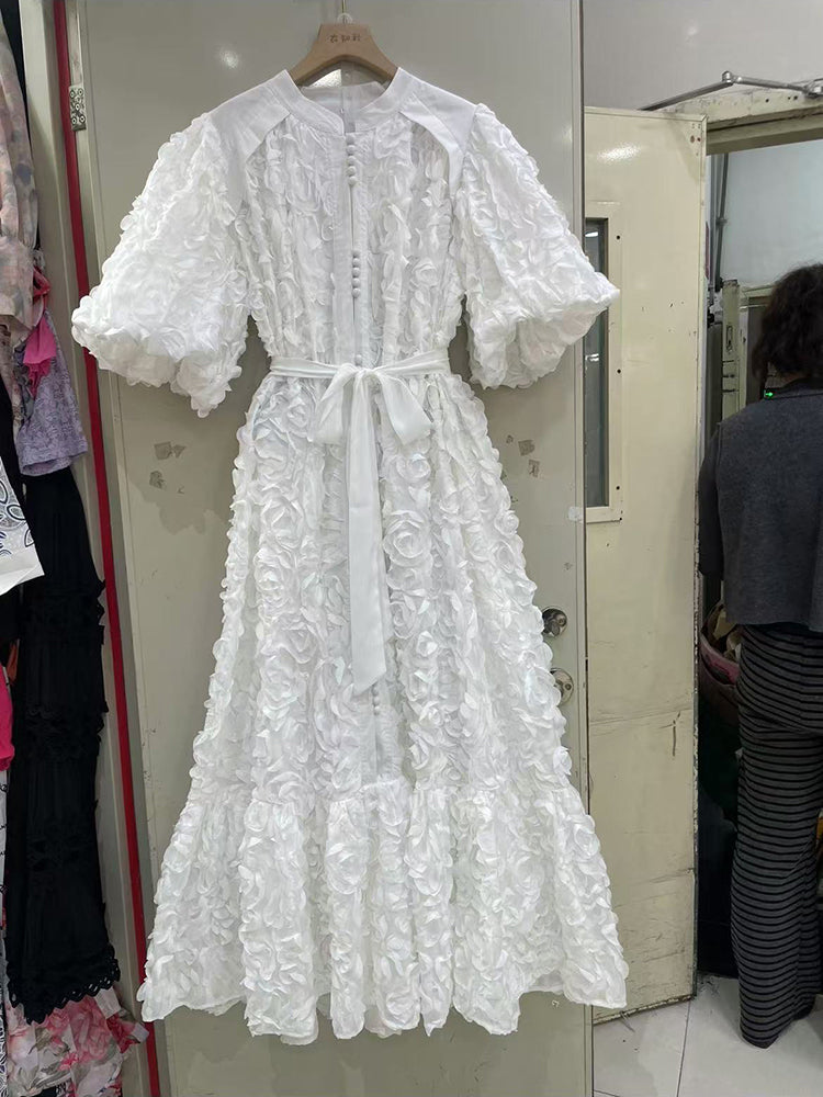 Solid Patchwork Lace Up Long Dress