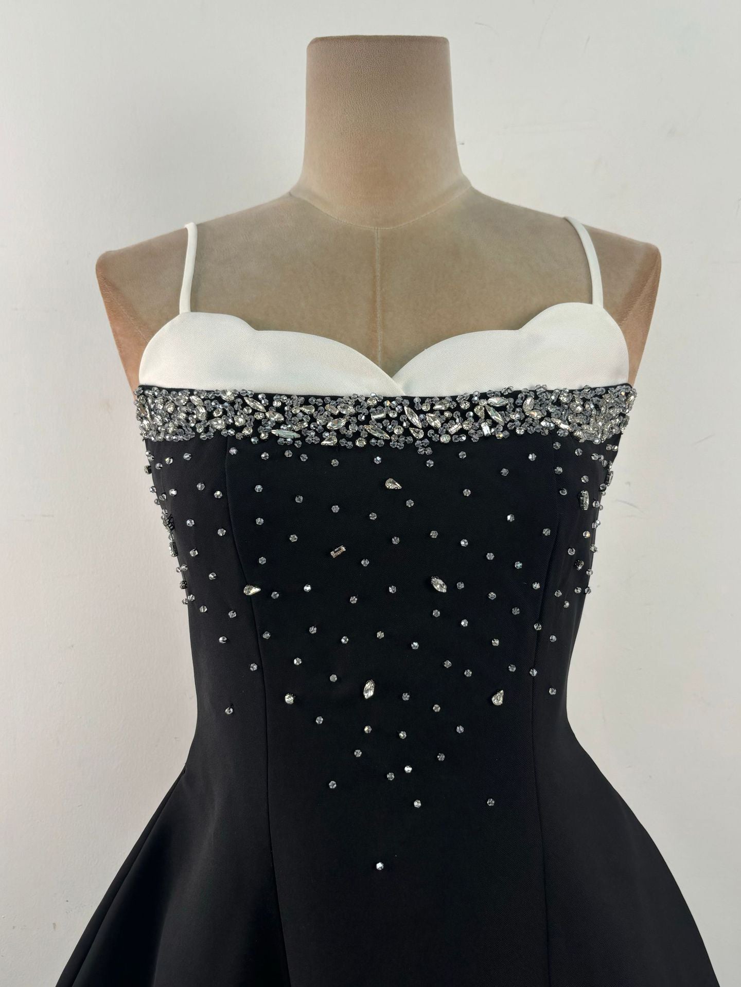 One Line Patchwork Diamonds Short Dress