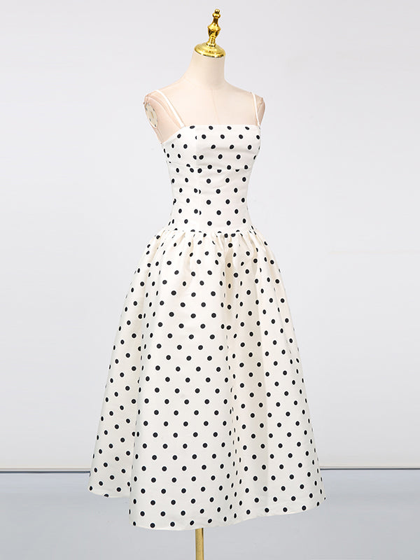 Off Shoulder Wave Point Long Dress