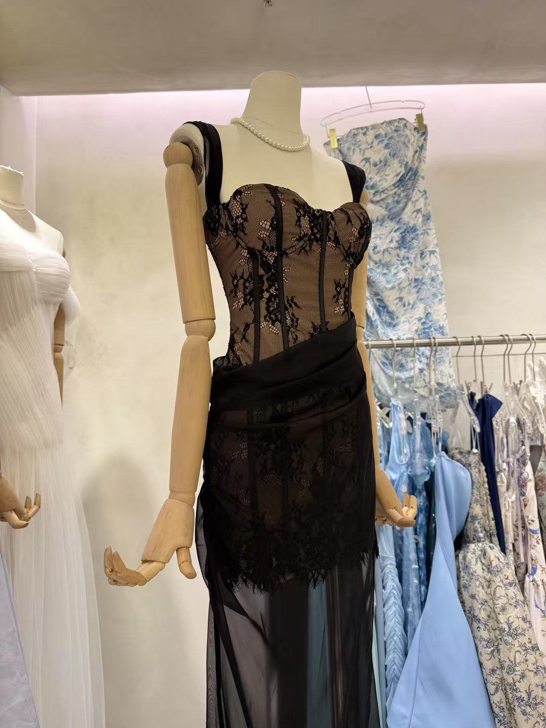 Sexy Mesh Off Shoulder Long Dress