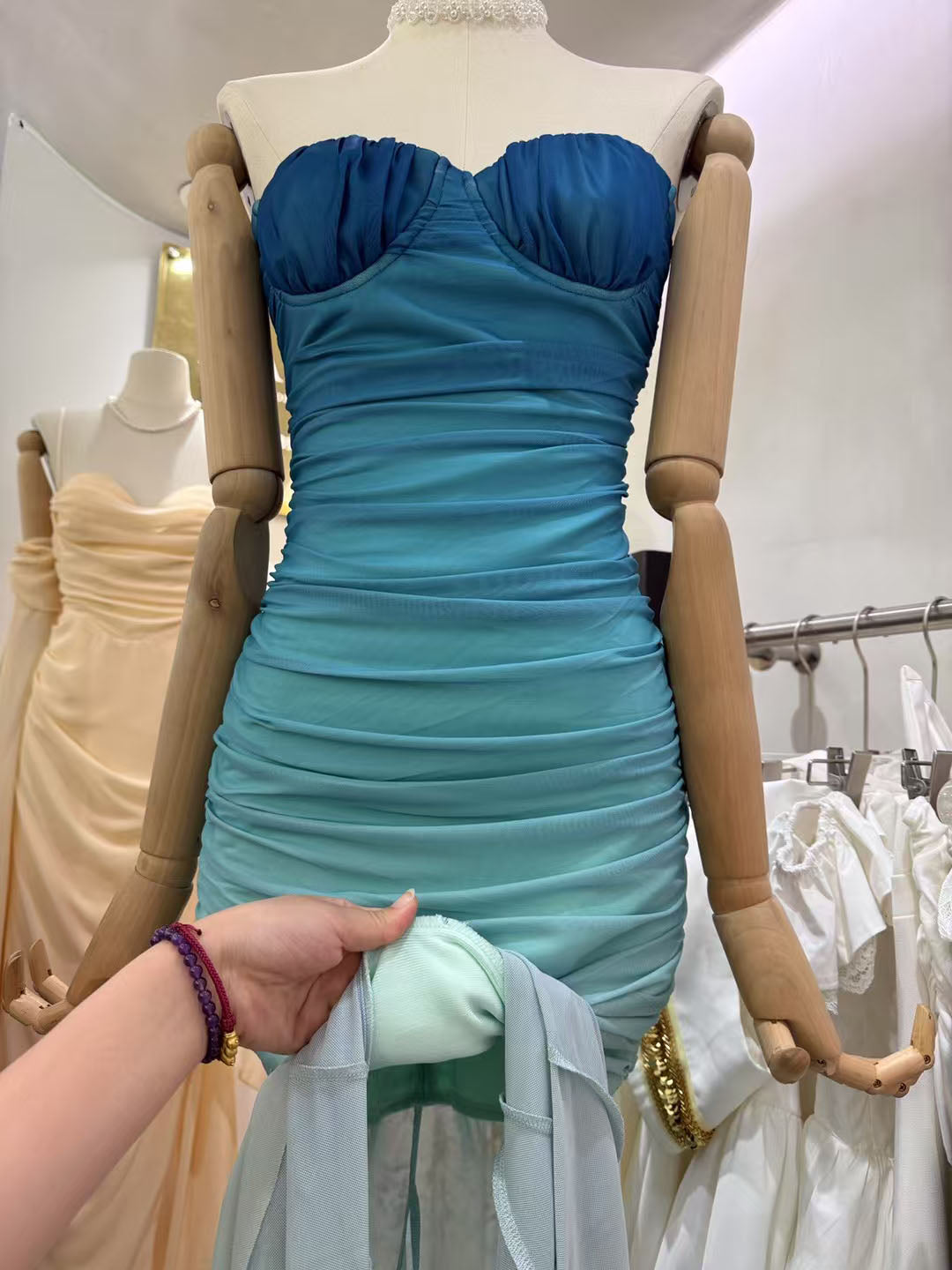 Gradient Off Shoulder Long Dress