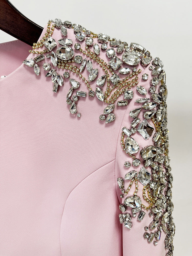 Elegant Patchwork Diamonds Long Dress