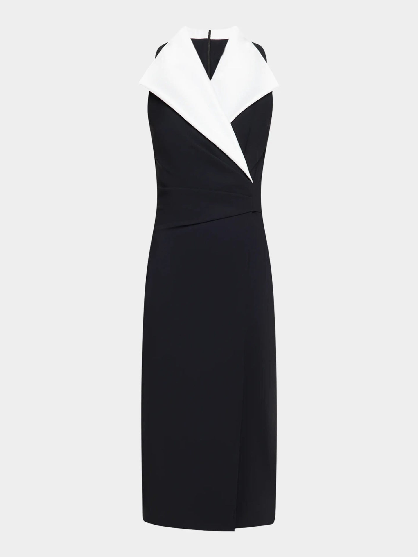 Hit Color Sleeveless Midi Dress