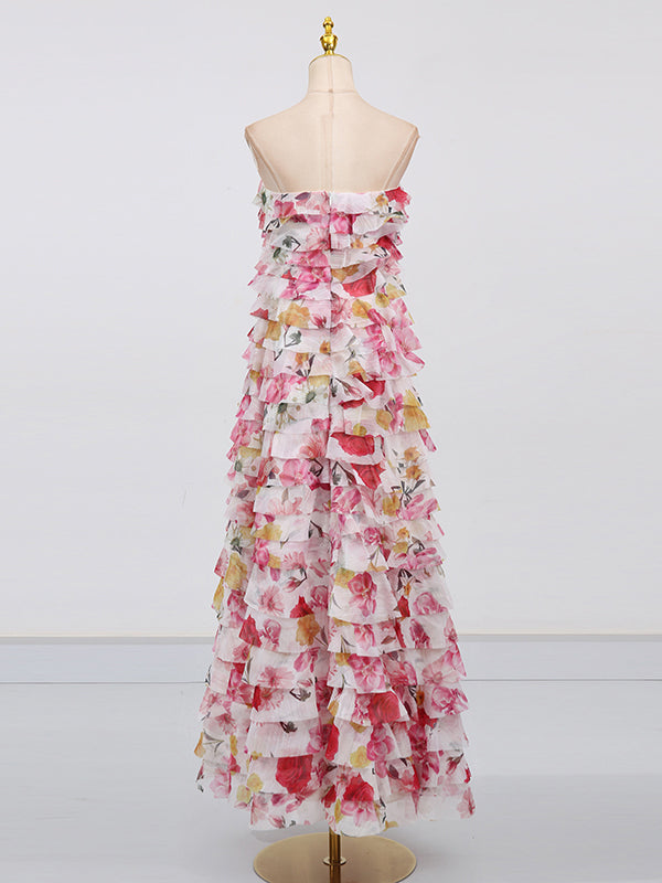 Off Shoulder Print Long Dress