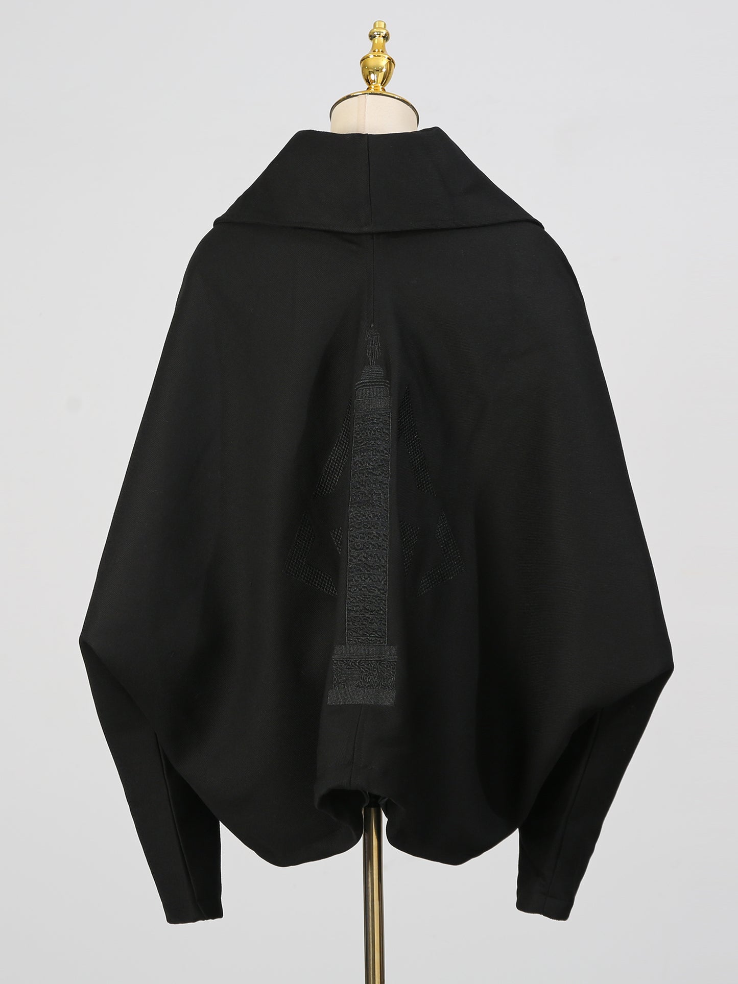 Chic Black Zip - Up Jacket with Gold Hardware