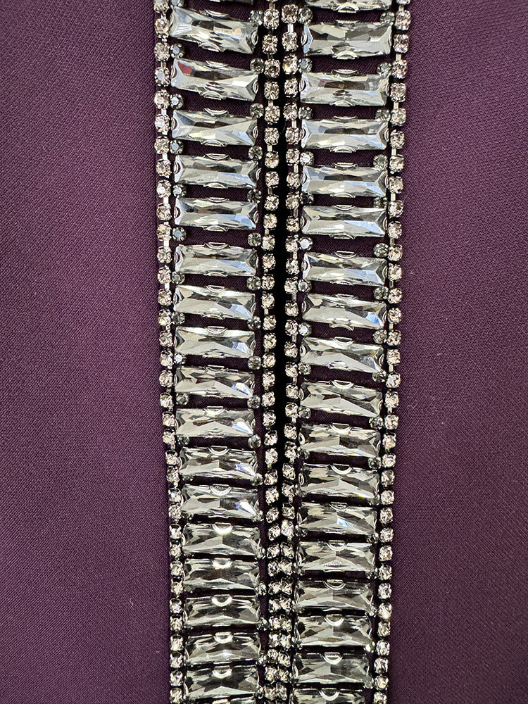 Patchwork Diamonds Solid Long Dress