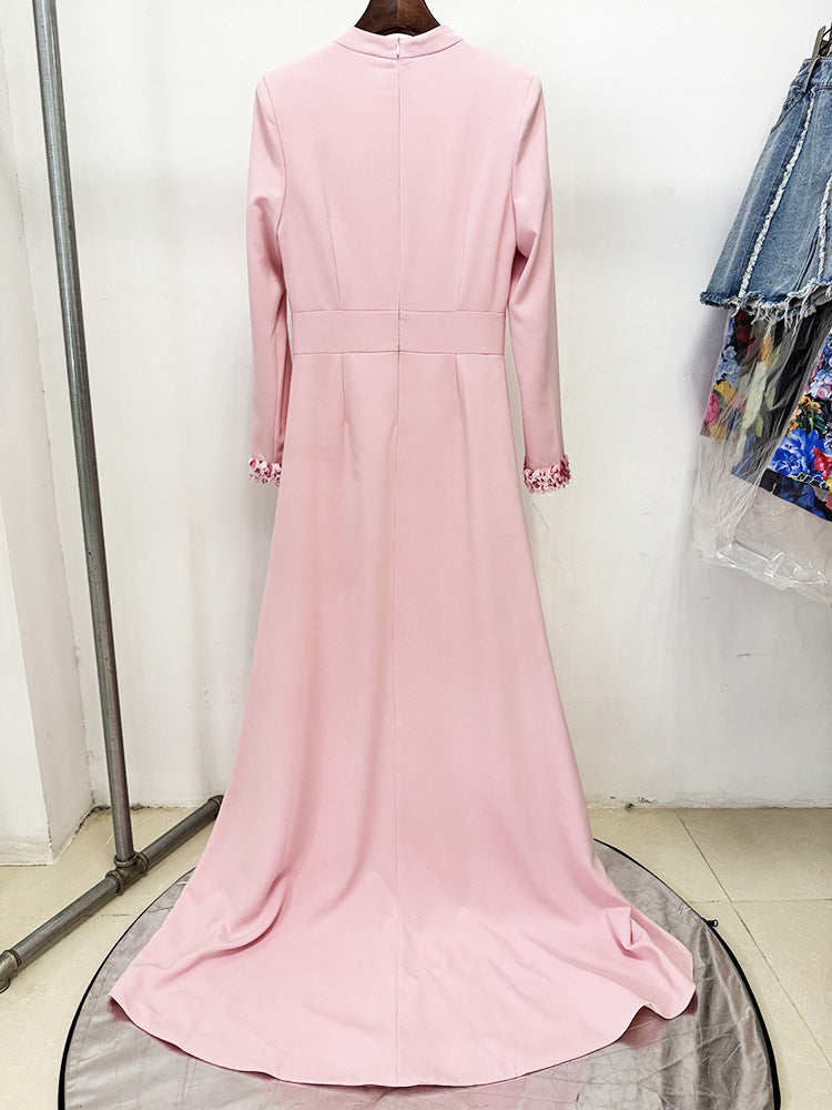 Patchwork Sequins Solid Long Dress