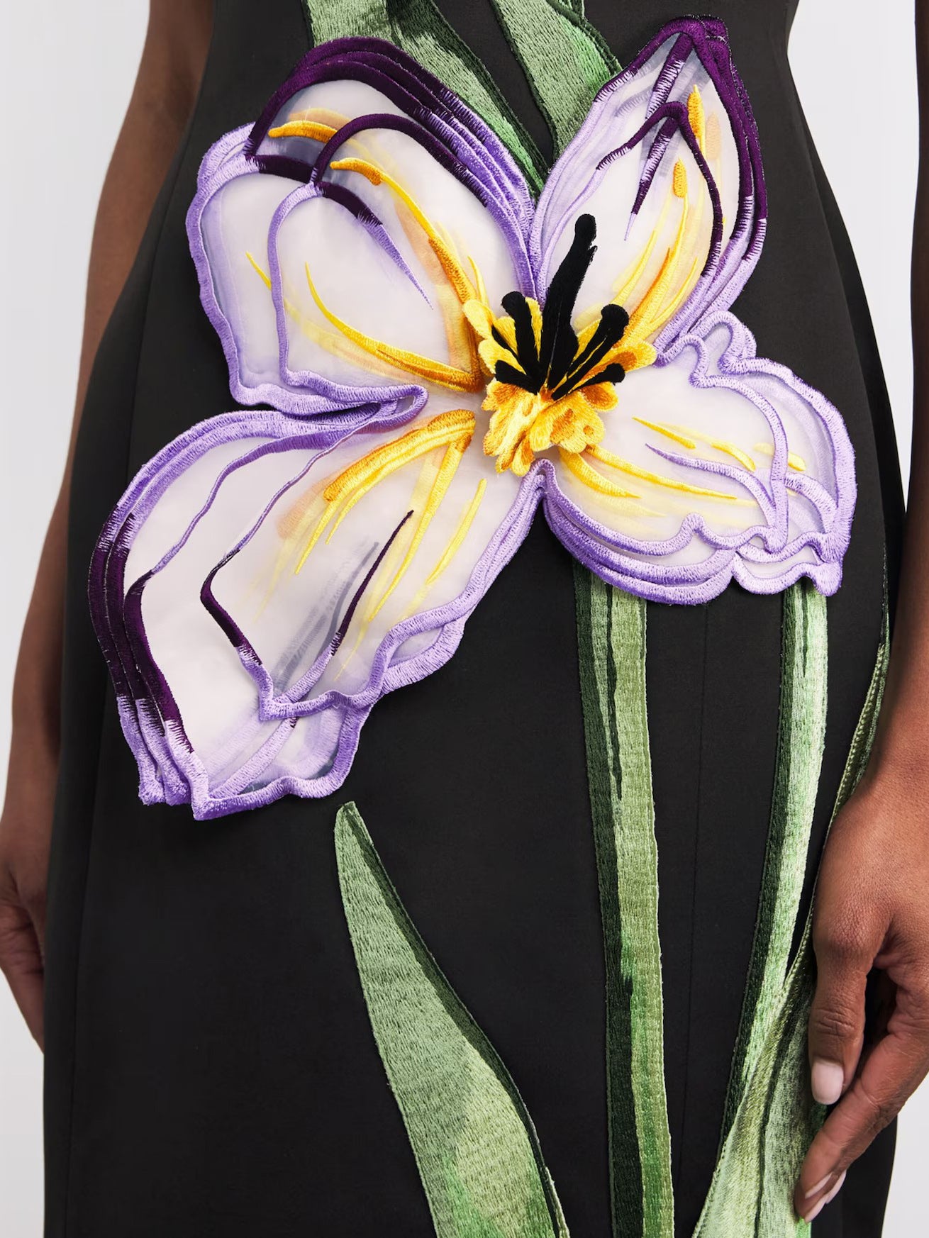 Chic Patchwork Flower Long Dress