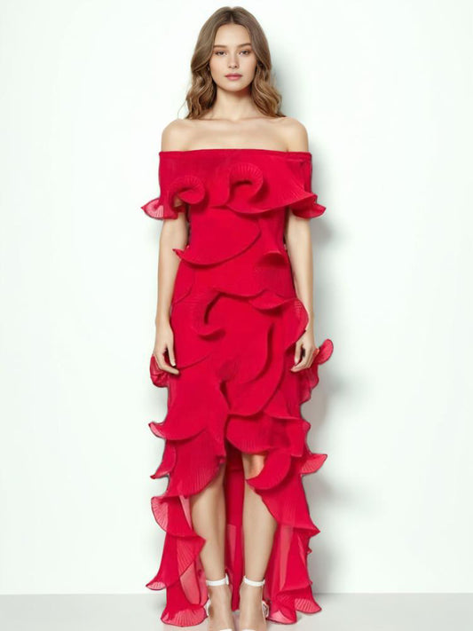 Elegant Solid Off Shoulder Dresses