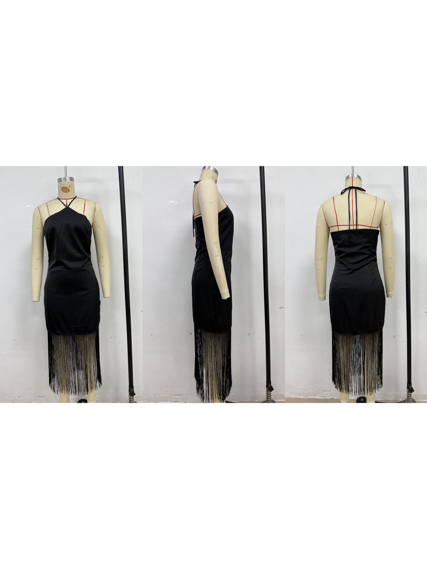 Elegant Solid Backless Long Dress