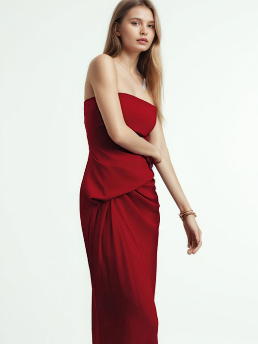 Solid Elegant Off Shoulder Long Dress