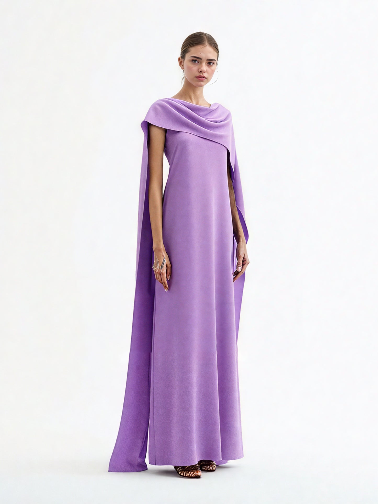 Solid Temperament Patchwork Long Dress