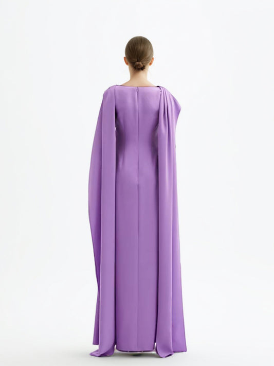 Solid Temperament Patchwork Long Dress