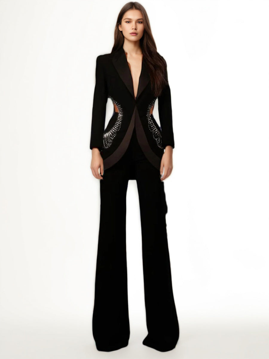 Hollow Out Patchwork Diamonds Two Piece Set