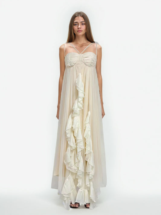 Solid Elegant Off Shoulder Long Dress