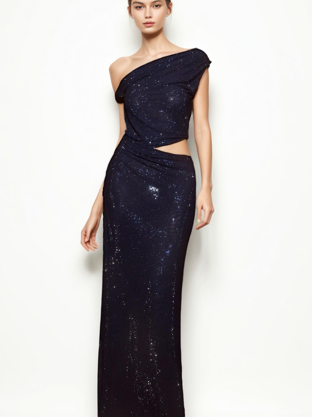 Sexy Patchwork Diamonds Long Dress