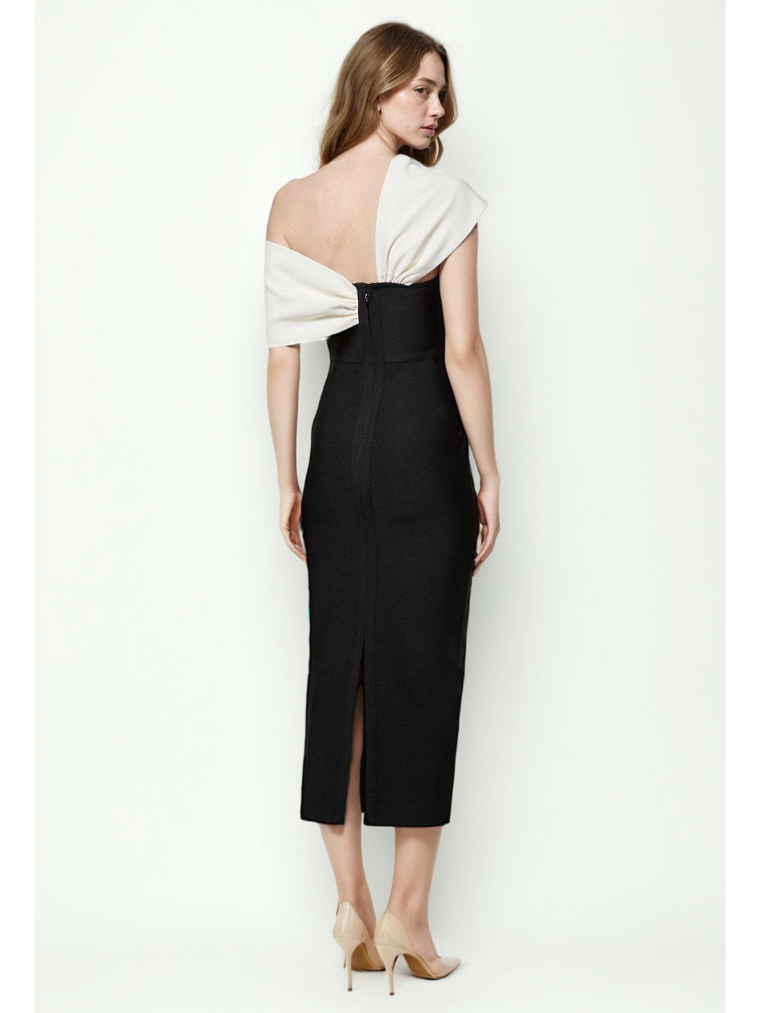 Hit Color Off Shoulder Long Dress
