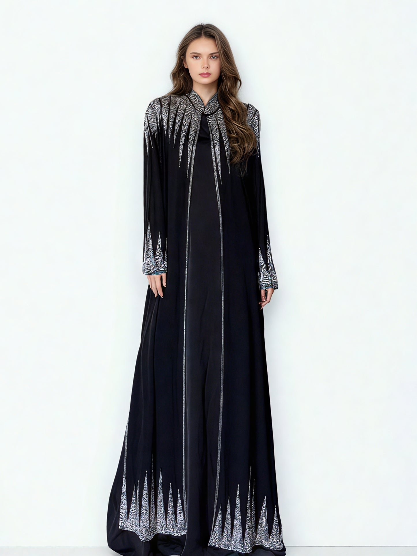 Solid Patchwork Diamonds Long Dress