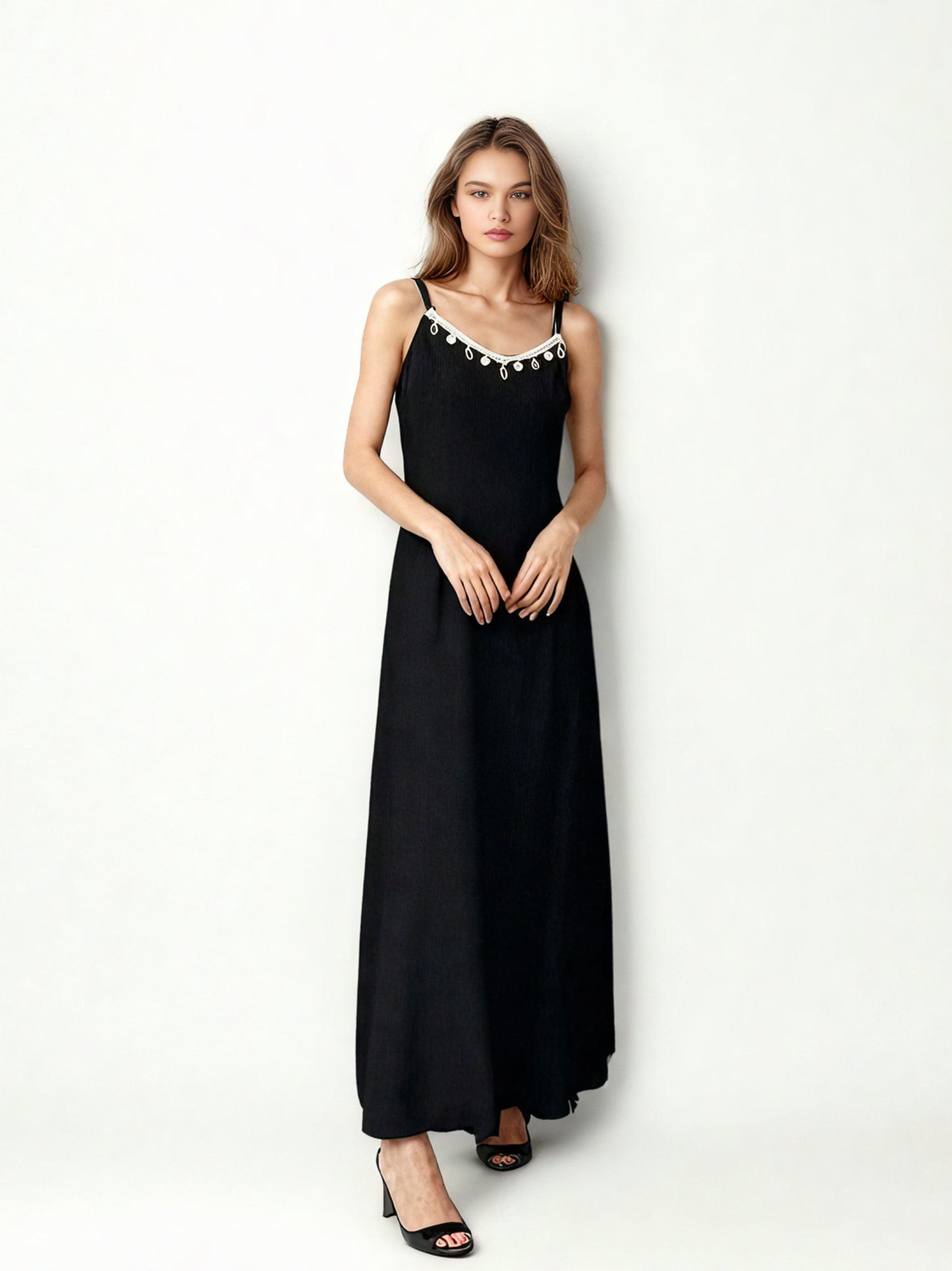 Elegant Patchwork Solid Long Dress
