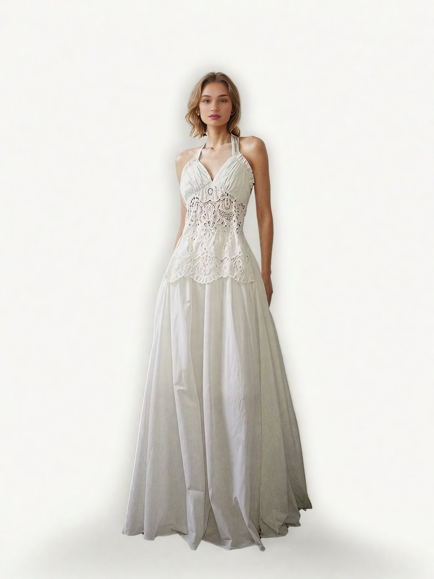 Elegant Solid Backless Long Dress