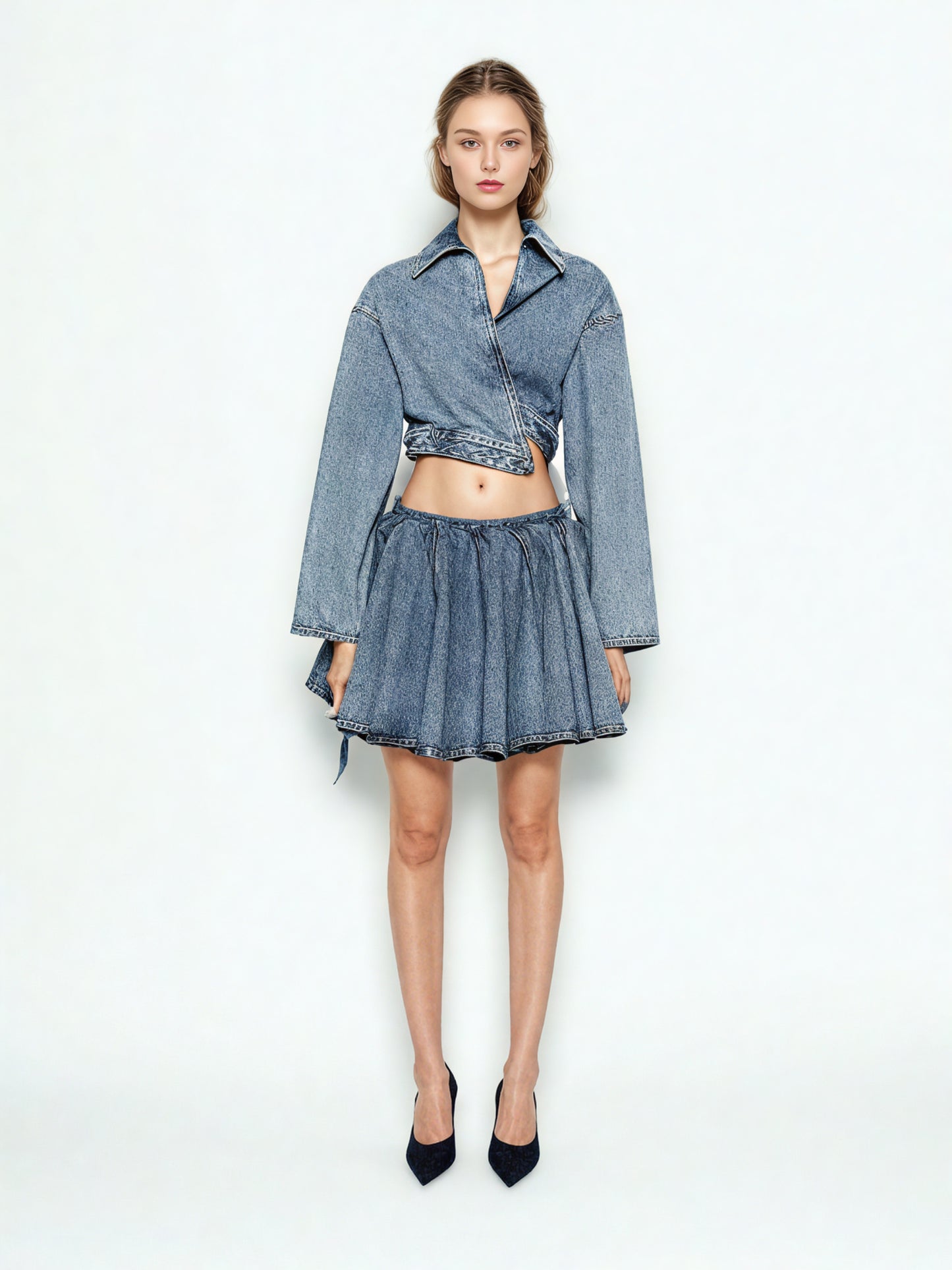 Minimalist Denim Two Piece Set