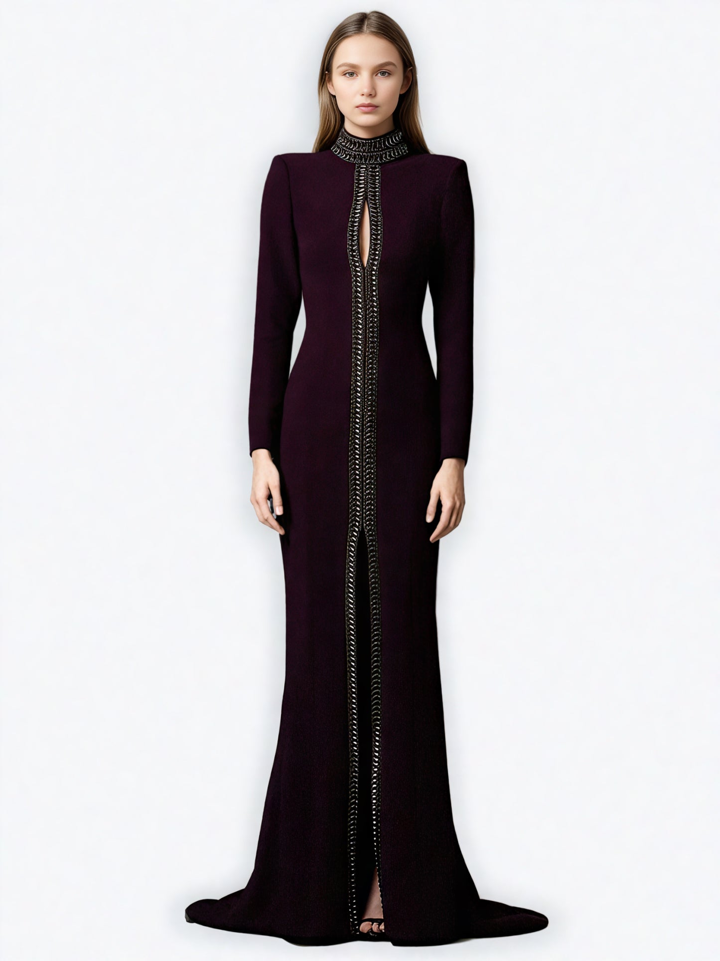 Patchwork Diamonds Solid Long Dress