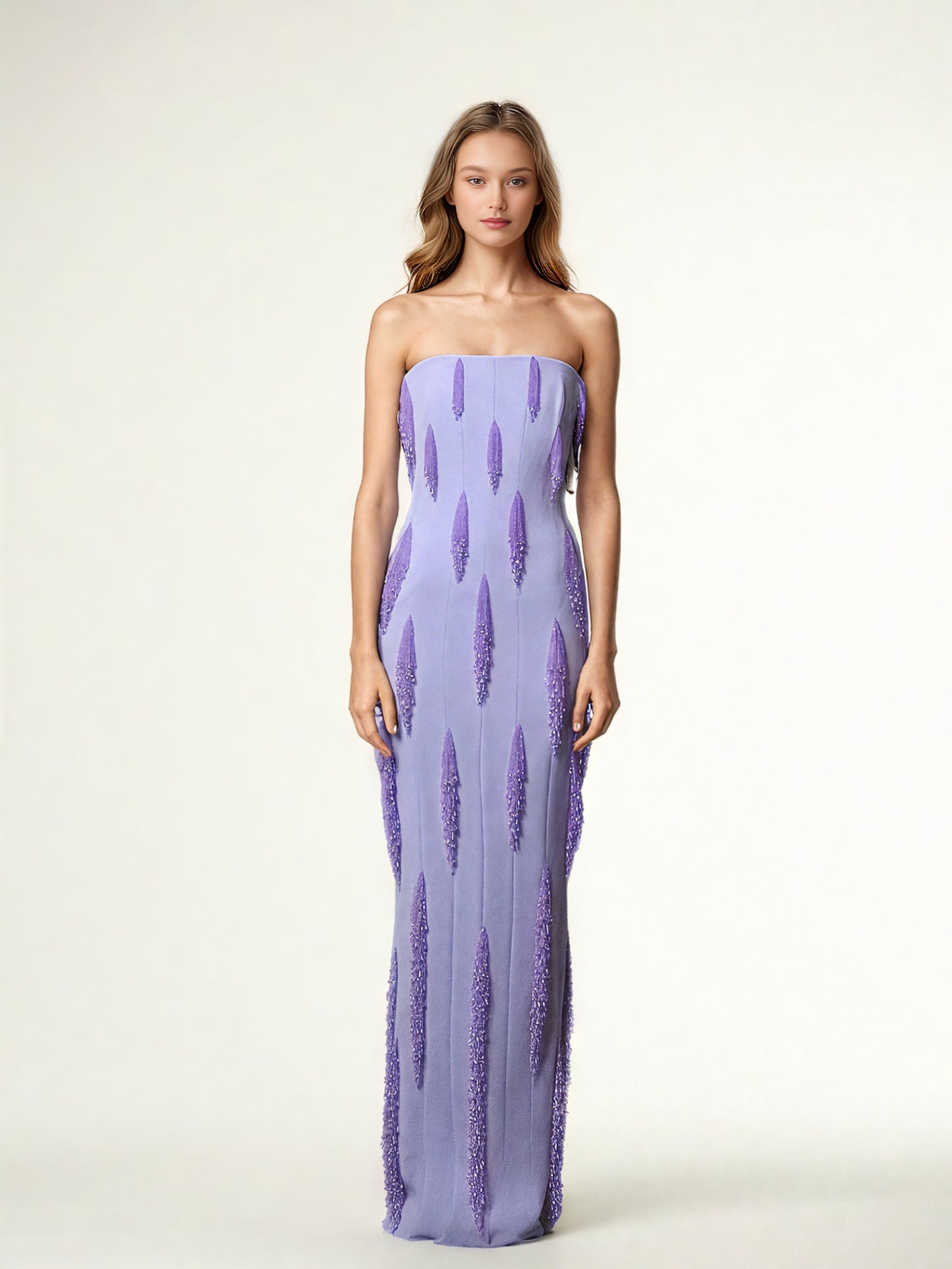 Patchwork Embroidered Flares Long Dress