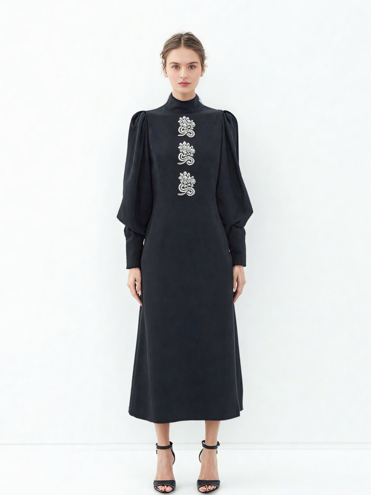 Elegant Patchwork Diamonds Midi Dress