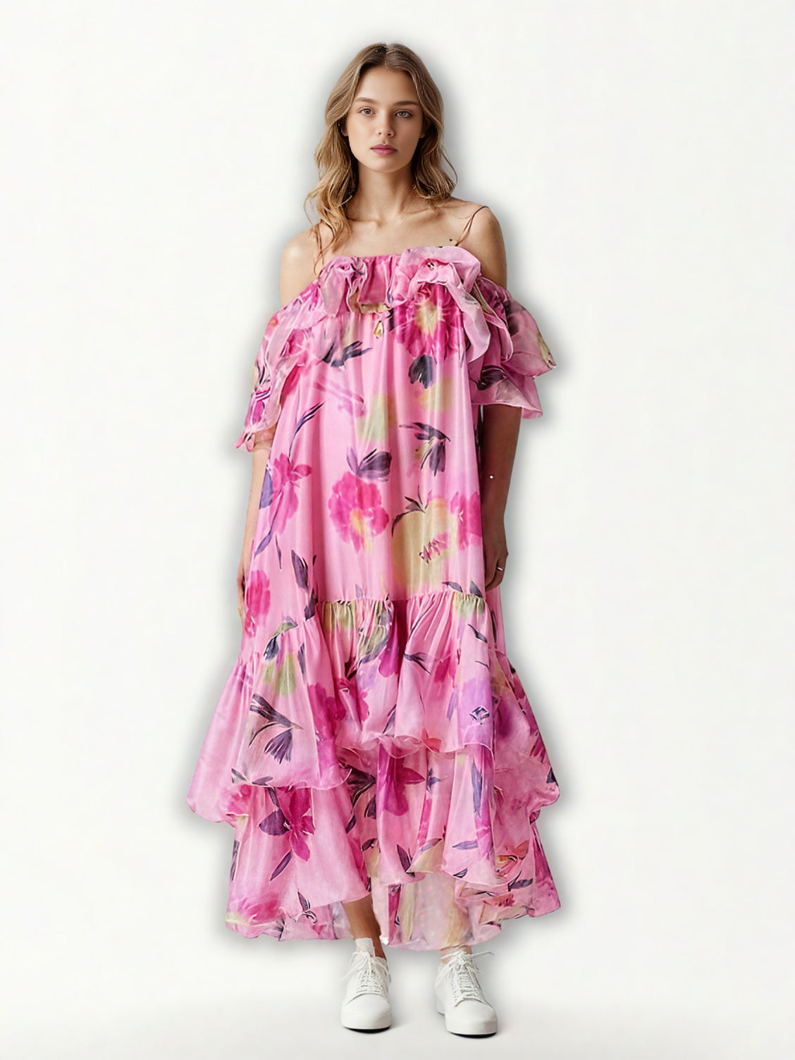 Off Shoulder Loose Long Dress