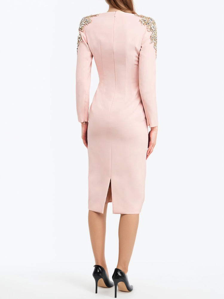 Elegant Patchwork Diamonds Long Dress