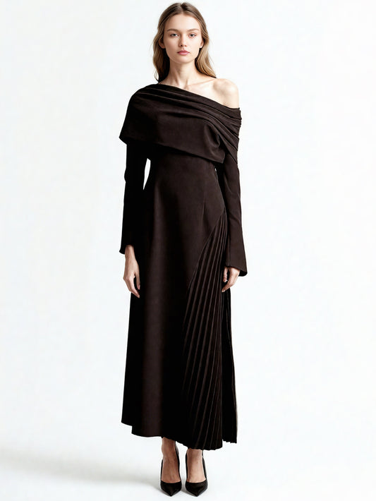 Side Split Solid Long Dress