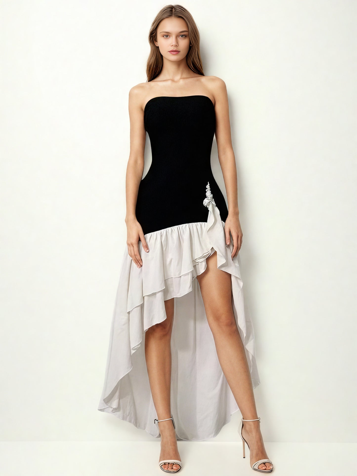 Hit Color Off Shoulder Long Dress