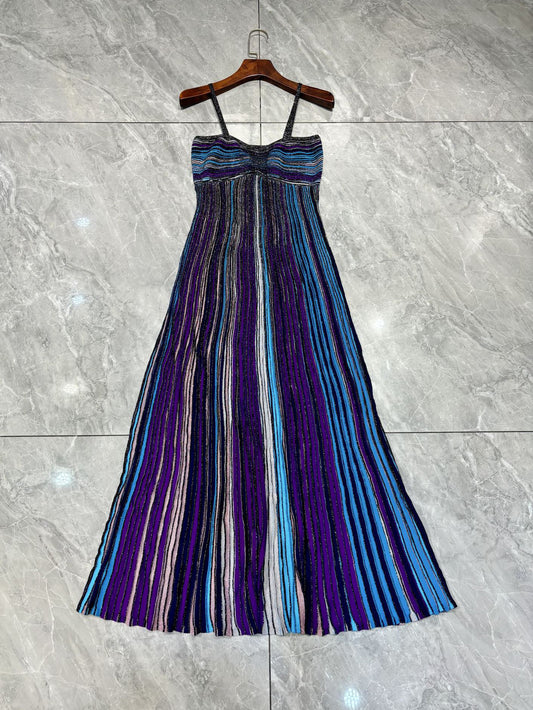 Temperament Pleated Off-Shoulder Long Dress