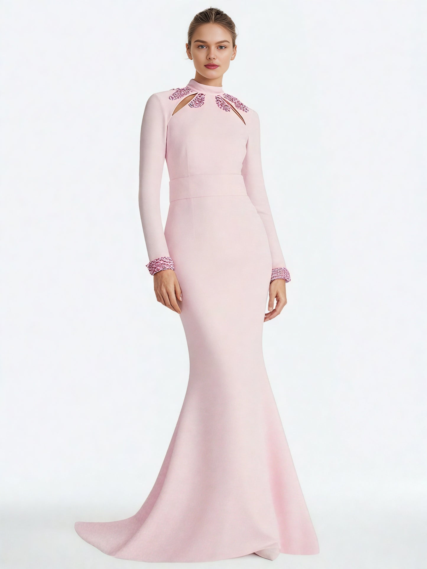 Patchwork Sequins Solid Long Dress