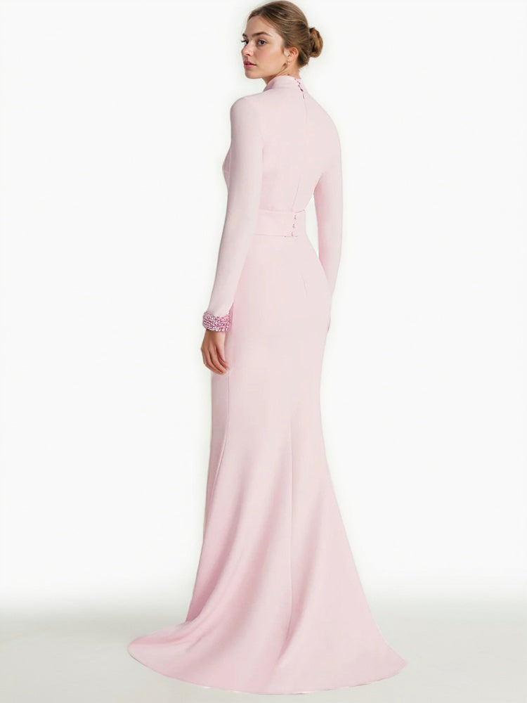 Patchwork Sequins Solid Long Dress