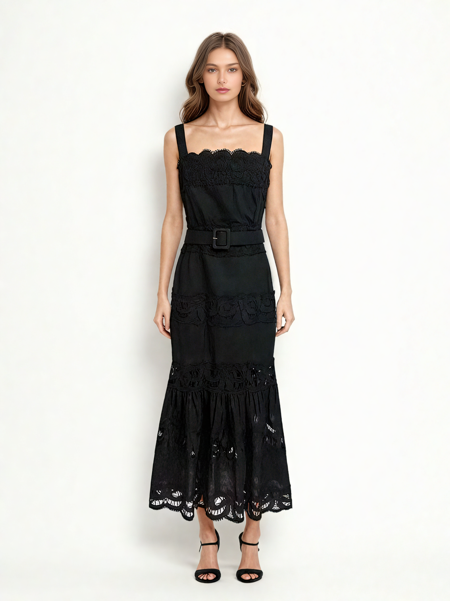 Hollow Out Sleeveless Long Dress