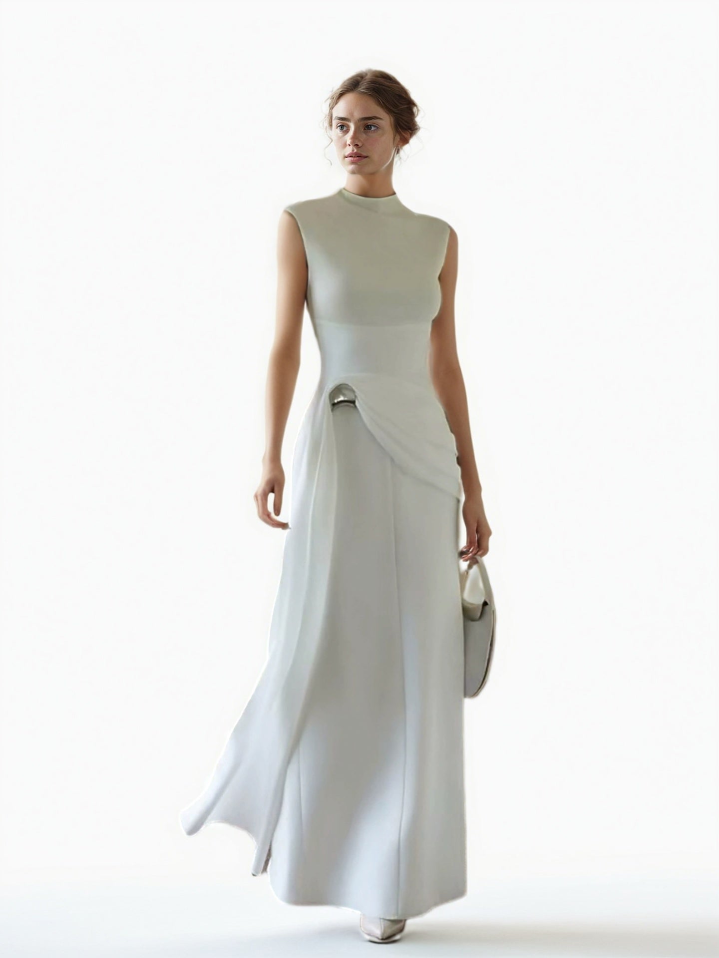 Solid Elegant Sleeveless Long Dress