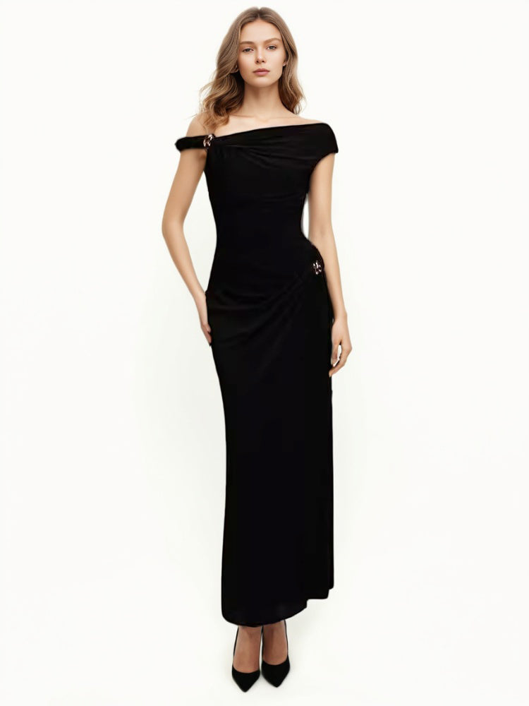 Off Shoulder Sleeveless Long Dress